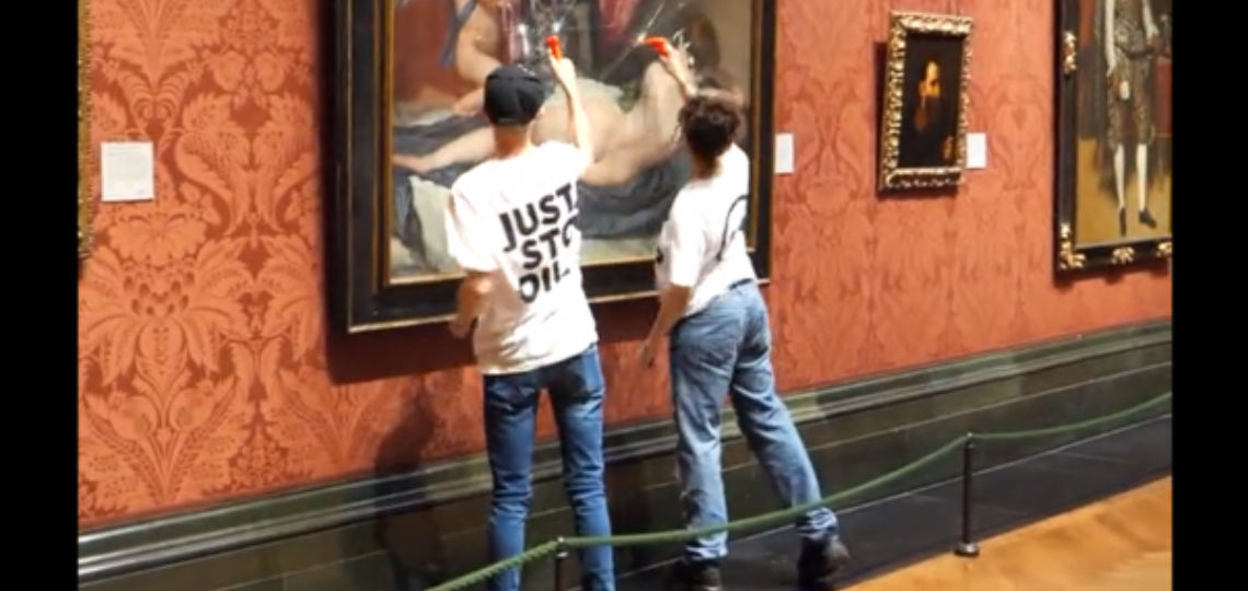 Environmental protest at the National Gallery: Velázquez painting damaged