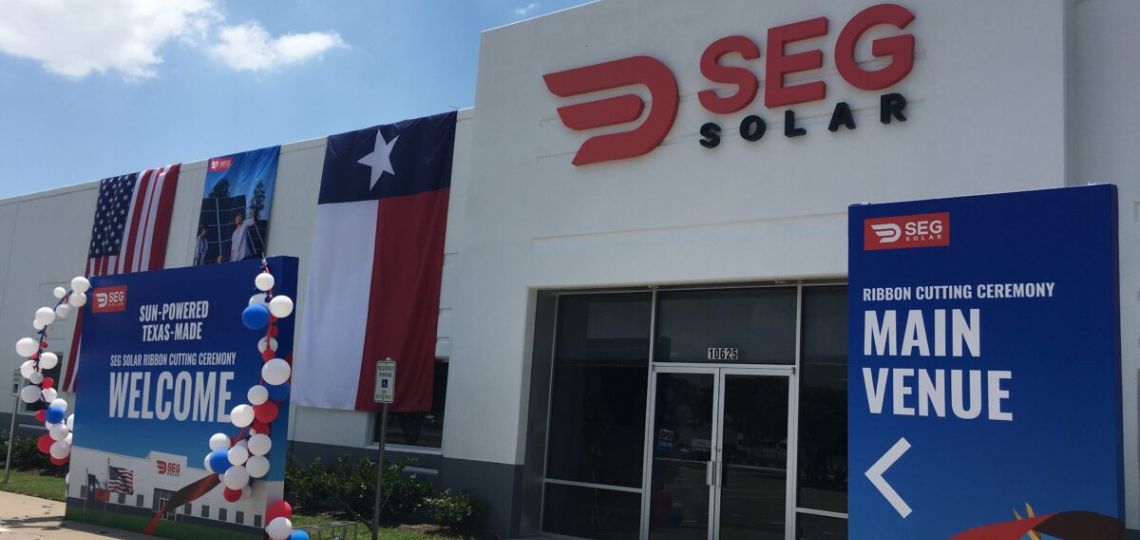 SEG Solar opens a factory in Houston to produce solar modules