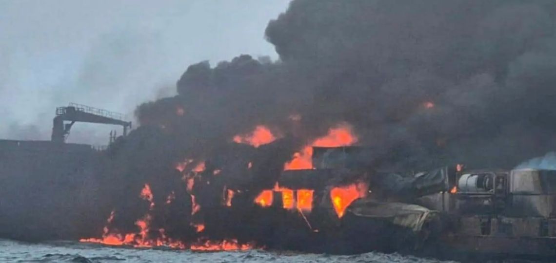 North Sea collision: an oil tanker and a cargo ship involved, 32 injured