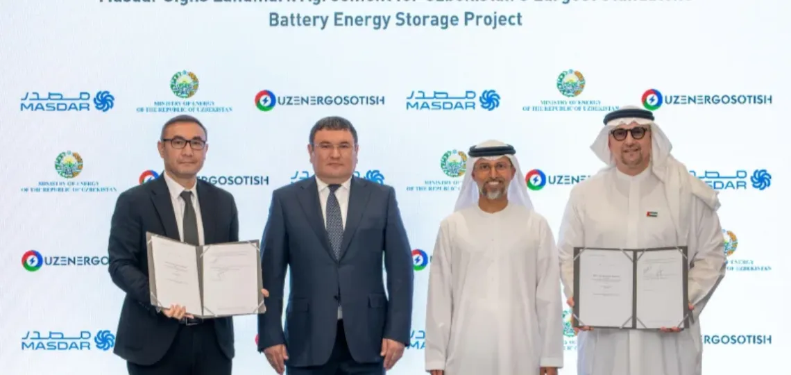 Masdar lance le plus grand projet de stockage d’énergie par batterie en Ouzbékistan
