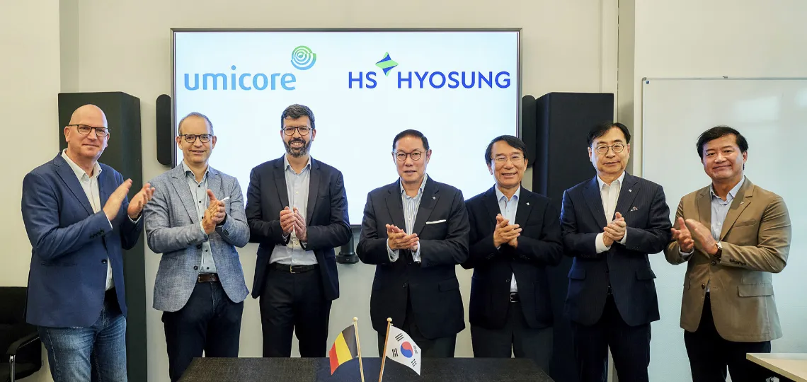 HS Hyosung invests €120 mn with Umicore to develop silicon anodes