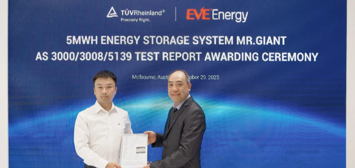 EVE Energy and EVO Power sign strategic agreement for their expansion in Australia